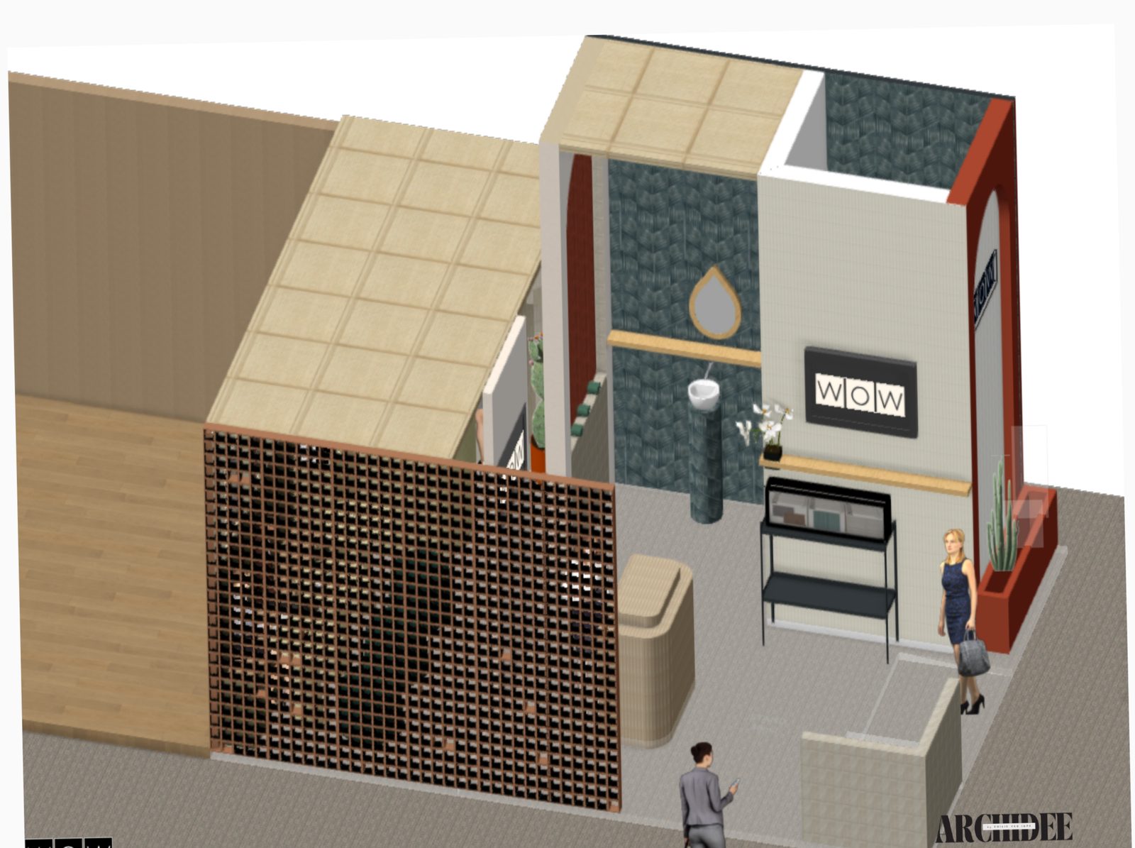 Vectorworks 3D sketch of the WOW stand
